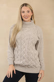 CAWL NECK CABLE KNIT JUMPER