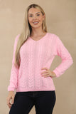 V NECK CABLE JUMPER