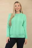 ROUND NECK CABLE KNIT JUMPER