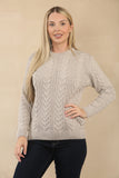 ROUND NECK CABLE KNIT JUMPER
