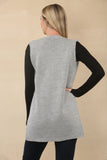 SLEEVE LESS EDGE TO EDGE LONG CARDIGAN